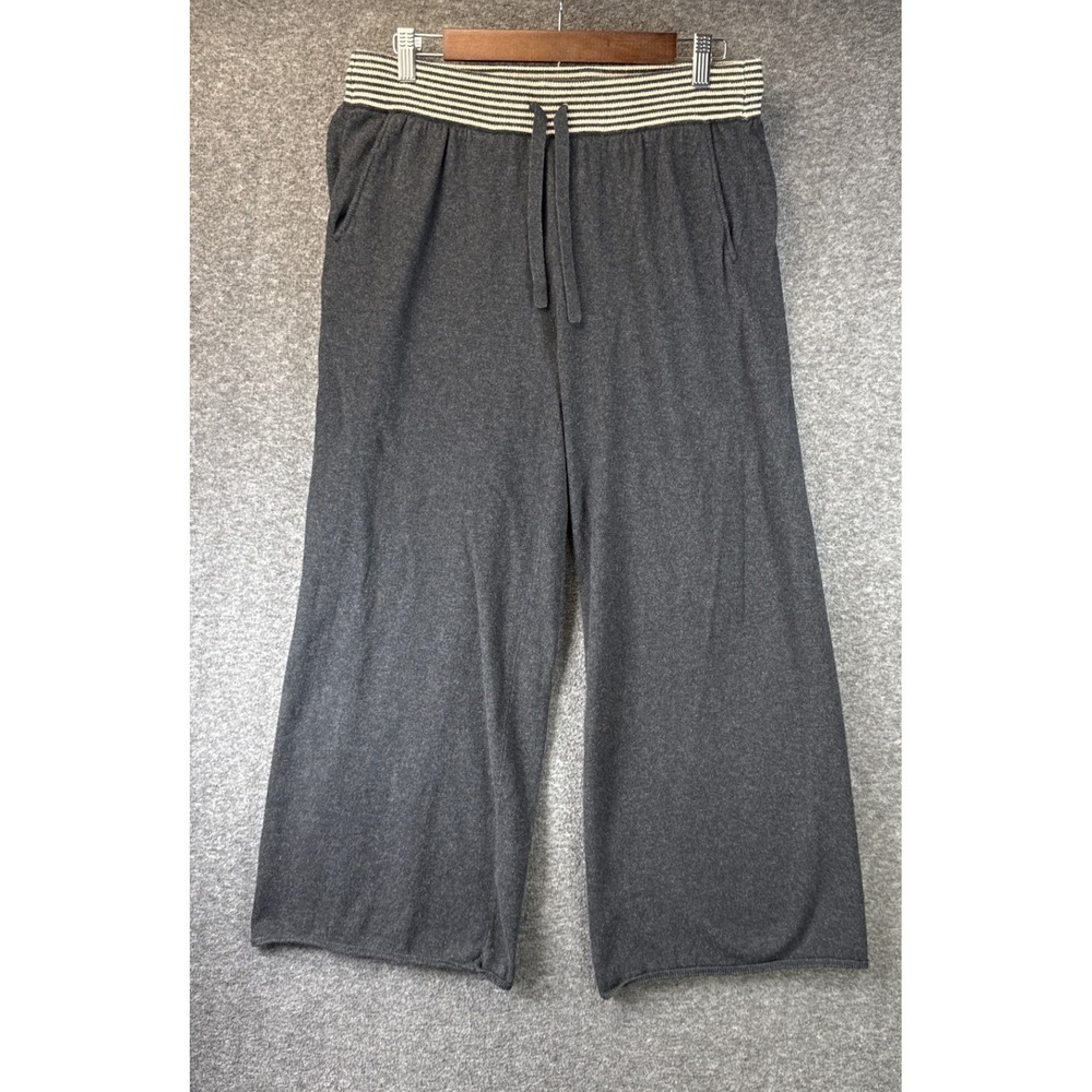 Faherty Wide Leg Lounge Pants Women M Gray Super Soft Organic Cotton Movie Study